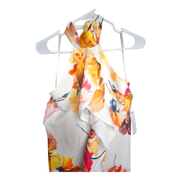 NEW Premier Amour High-Low Fit & Flare White Ruffle Floral Dress (Size: 16) - Picture 2 of 9